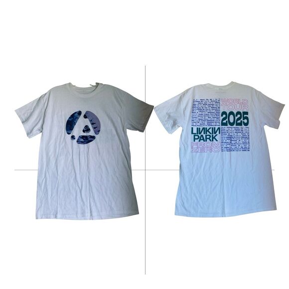 Linkin Park T Shirt Small White Crewneck Cotton 2025 World Tour Zero Official - Picture 1 of 6